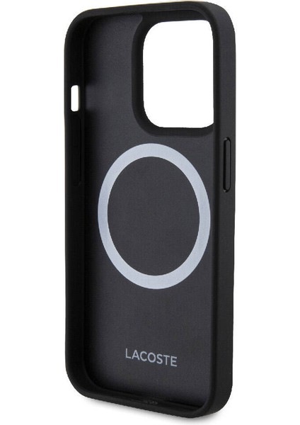 iPhone 15 Pro Kılıf Lacoste Orjinal Lisanslı Pu Pike Desenli Ikonik Timsah Dokuma Logolu Kapak