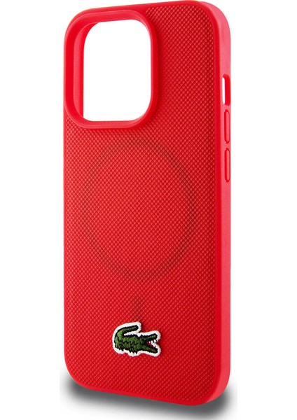 iPhone 15 Pro Kılıf Lacoste Orjinal Lisanslı Pu Pike Desenli Ikonik Timsah Dokuma Logolu Kapak