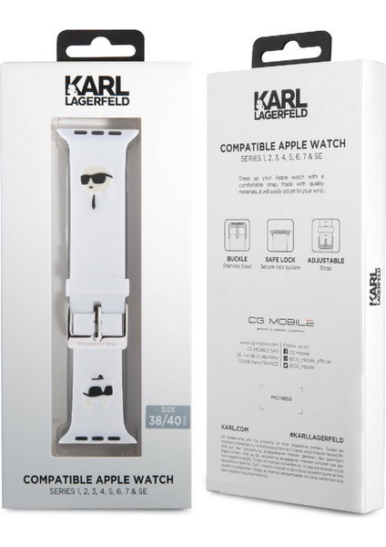 Watch 40MM Uyumlu Kordon Orjinal Lisanslı Ikonik Karl & Choupette Logolu Strap Kayış