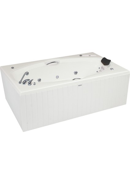 Boston Jakuzi 182x115 h:63 Comfort Hidromasaj Sistemli Küvet (Gövde + Metal ayak + Ön-Yan panel)