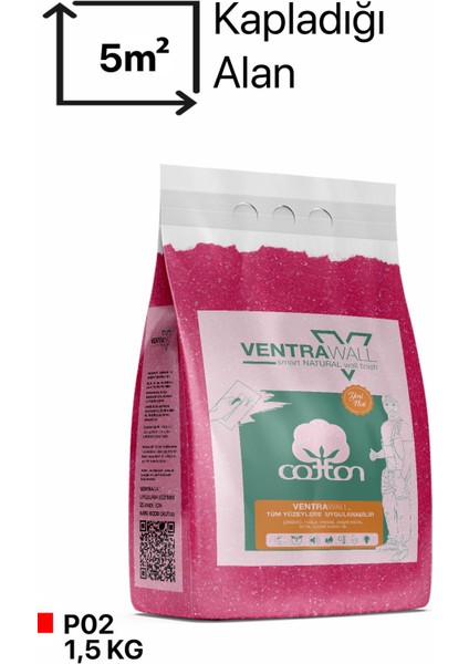 - Ipek Sıva | Canlı Sıva | Isı Ve Ses Yalıtımlı Sıva | %100 Pamuk | Pembe | P02 - 1,5 Kg | 5m² modelleri