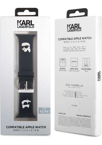 Watch 44MM Uyumlu Kordon Orjinal Lisanslı Ikonik Karl & Choupette Logolu Strap Kayış fırsatları
