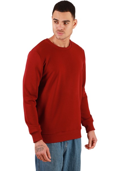 Dk Daksel Special Product Regular Fit Bordo Erkek Sweatshirt