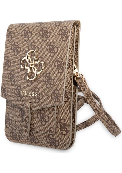 Orjinal Lisanslı Omuz Çantası Askılı Mıknatıs Kapaklı 4g Desen 4g Logolu 5 Hazneli Kahverengi