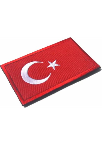 Türk Bayrağı Patch Kırmızı Nakış