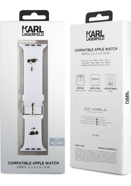 Watch 44MM Uyumlu Kordon Orjinal Lisanslı Ikonik Karl & Choupette Logolu Strap Kayış fırsatları