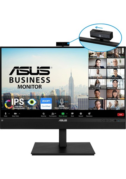 BE27ACSBK 27" 5MS (DP HDMI USB-C MM) CERCEVESIZ,FLICKER-FREE,DUSUK MAVI ISIK Monitör 2K IPS 2560x1440 WEBCAM MONİTÖR (BE27ACSBK)