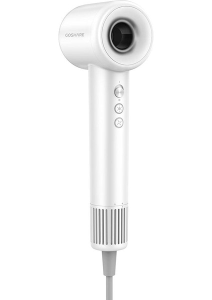 Saç Kurutma ve Fön Makinesi 1600W Coshare HD10E Superflow1 Iyon Teknolojili Isı Dereceli Beyaz