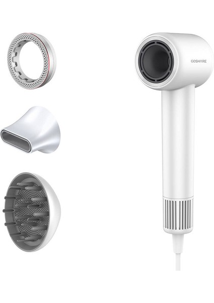 Saç Kurutma ve Fön Makinesi 1600W Coshare HD10E Superflow1 Iyon Teknolojili Isı Dereceli Beyaz fiyatları