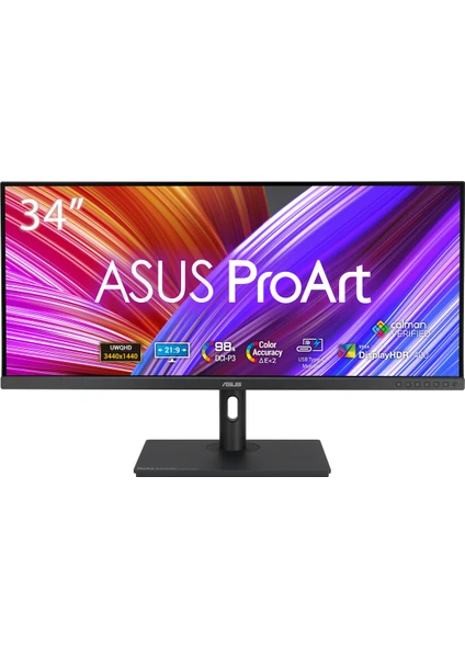 ASUS PROART PA348CGV 34" 120HZ 2MS (DP HDMI USB-C USB MM) HDR 98% DCI-P3 CALMAN RENK KALİBRASYONU IPS Ultra-wide QHD 3440x1440 VESA MONİTÖR (PA348CGV)