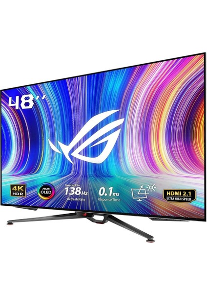 Rog Swıft PG48UQ 47,5 138HZ 0,1ms (Dp HDMI USB Mm) Gsync 3840X2160 Gamıng 4K OLED Gamıng Monitör