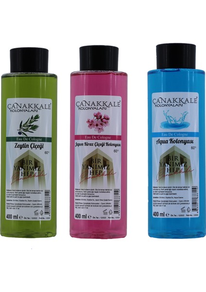 Efsane Üçlü Zeytin Çiçeği - Japon Kiraz Çiçeği - Aqua (Okyanus)- 400 ml - (Pet Şişe)