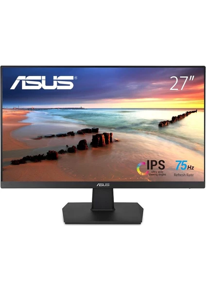 ASUS VA279HAE 27" 60Hz 6MS (HDMI VGA) EYECARE, FLICKER-FREE,DUSUK MAVI ISIK 1920x1080 VESA VA Monitör