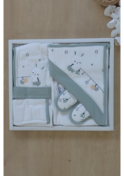 Kız Erkek Bebek Bornoz Takımı Havlu Seti % 100 Pamuk Kumaş STL6443 modelleri