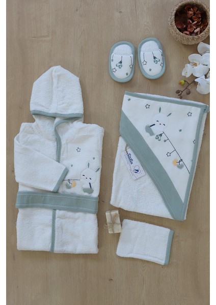 Kız Erkek Bebek Bornoz Takımı Havlu Seti % 100 Pamuk Kumaş STL6443 fırsatları