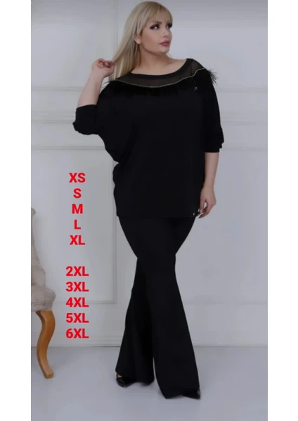 Ispanyol Paça Büyük Beden Dalgıç Kumaş Tayt Yüksek Bel Pantolon Geniş Beden Aralığı 2xl 3xl 4xl 5xl 6xl