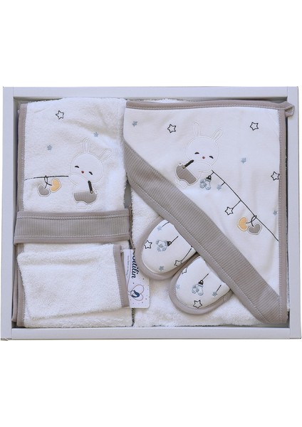 Erkek Bebek Bornoz Takımı Havlu Seti % 100 Pamuk Kumaş STL6444