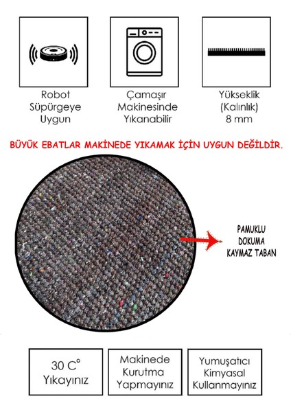 Yıkanabilir Dijital Baskılı Kaymaz Dokuma Pamuk Taban Salon Halısı ve Yolluk LNA8-1976-SM510