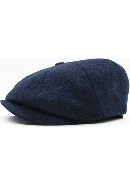 Erkek İngiliz Stili Yün Şapka Lacivert Kasket modelleri