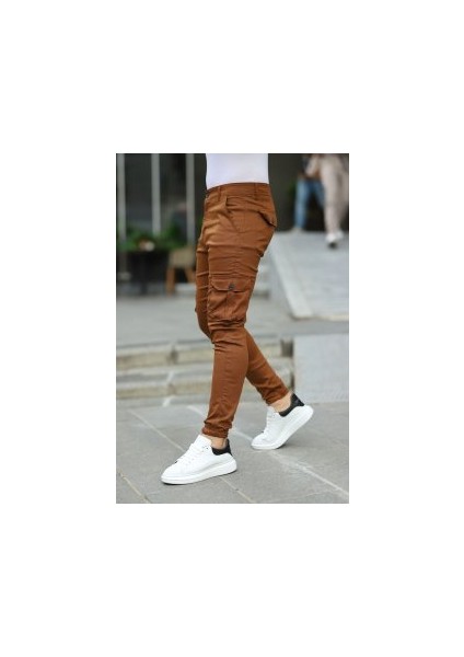 Slim Fit Körüklü Cep Paça Lastikli Esnek Kumaş Erkek Kargo Pantolon fiyatları