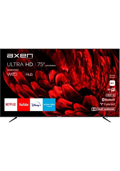 AX75LEDB252 75" 190 Ekran Uydu Alıcılı 4K Ultra HD Smart LED TV