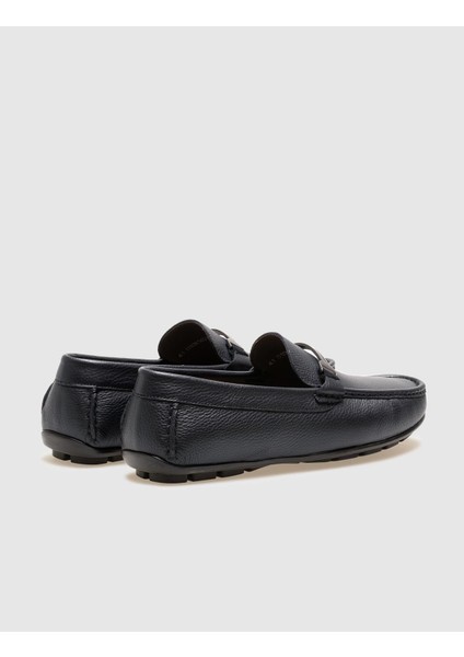 Deri Lacivert Tokalı Erkek Loafer modelleri