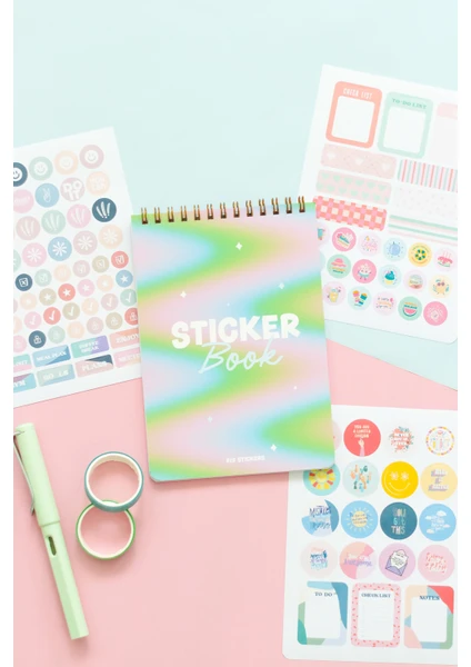 Matt Notebook Sticker Book 828 Adet Renkli Etiket Defteri