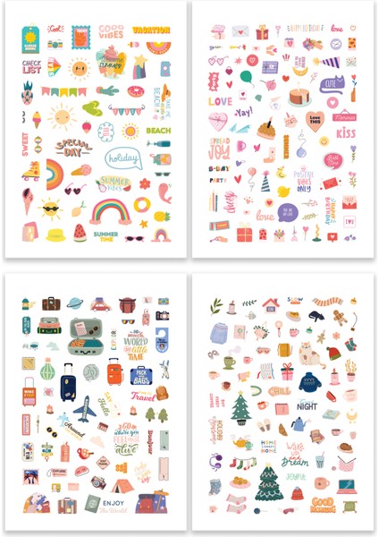 Matt Notebook Sticker Book 828 Adet Renkli Etiket Defteri