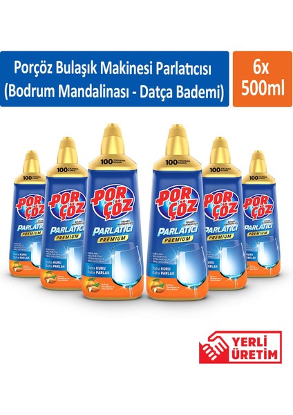 Bulaşık Makine Parlatıcısı (Bodrum Mandalina-Datça Bademi) 500ML x 6 Adet