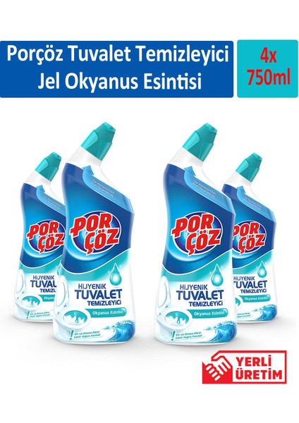 Tuvalet Temizleyici Jel Okyanus Esintisi 750ML x 4 Adet