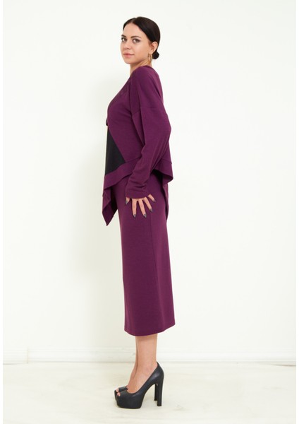 Kadın Tasarım Simli Çift Renk Alt Üst Triko Takım fiyatları