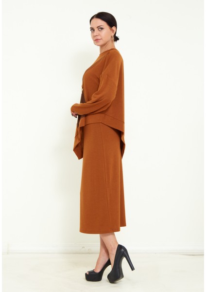 Kadın Tasarım Simli Çift Renk Alt Üst Triko Takım fiyatları