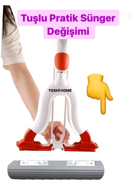 Toshi Kelebek Sıkma Mekanizmalı Sünger Paspas Mop