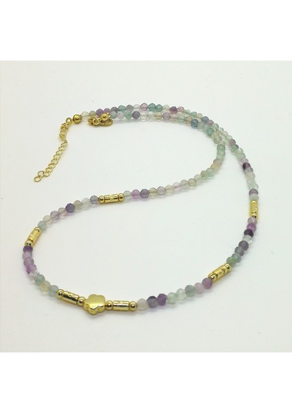 Yzcjeweler Doğaltaş Kolye Florit Taşı Kolye(3mm.büyüklüğünde Taşlar) fiyatları