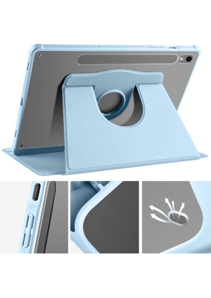 Galaxy Tab S9 11" SM-X710 Uyumlu Kılıf Kalem Bölmeli Dönebilen Yatay Dikey Standlı Akıllı Kapaklı