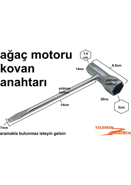 Ağaç Motoru Buji Kovan Anahtarı 14-20 Testere Anahtarı Tornavidalı