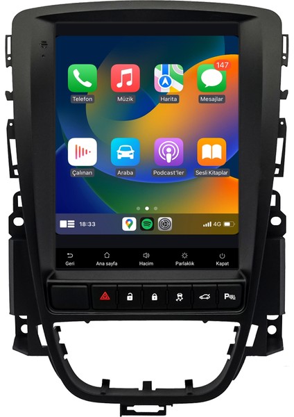 Opel Astra J Tesla Model 2gb Ram 32 GB Hafıza Kablosuz Carplay Android Auto Oem Multimedya Navigasyon