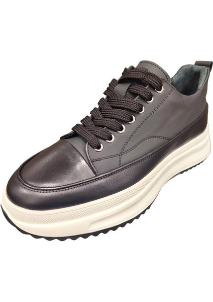 18407 Hafif Taban Deri Sneaker Erkek Spor Ayakkabı