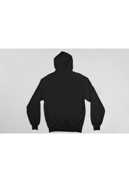 Unisex Basic Siyah Oversize 3 Iplik Kışlık Pamuklu Sweatshirt