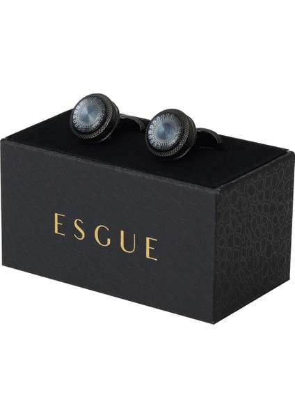 Füme Gri Renk Yuvarlak Form Luxery Kol Düğmesi