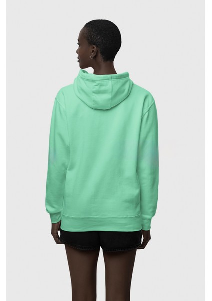 Unisex Basic Su Yeşili Oversize 3 Iplik Kışlık Pamuklu Sweatshirt