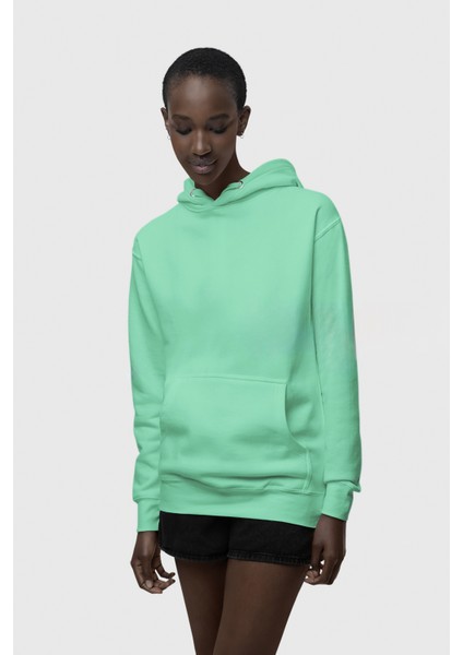 Unisex Basic Su Yeşili Oversize 3 Iplik Kışlık Pamuklu Sweatshirt fiyatları