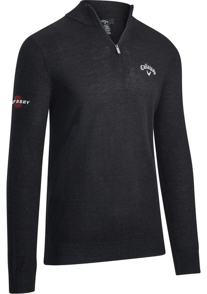 1/4 Zip Merino Sweater / Erkek Yün Karışımlı Ince Kazak