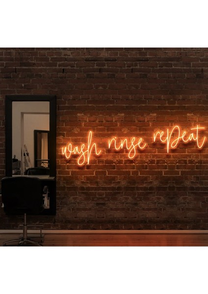 Wash Ringe Repeat Yazılı Neon Tabela