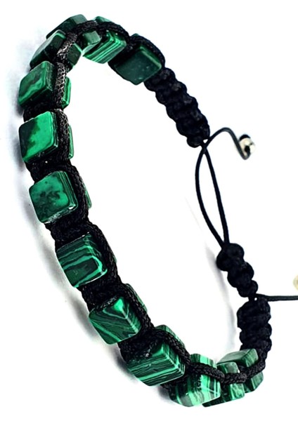 Doğal Malahit Taşlı El İşi şambala bileklik