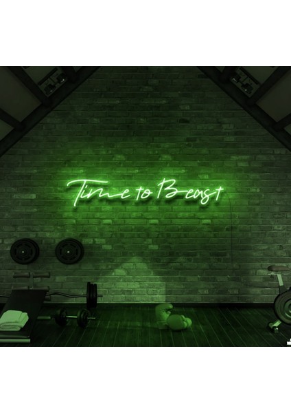 Time To Beast Yazılı Neon Tabela
