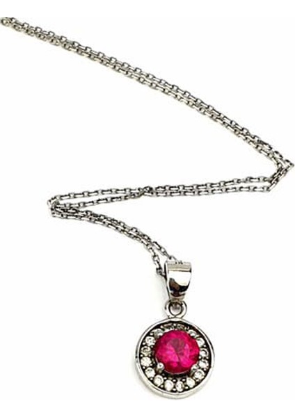 pembe zirkon taşlı gümüş kolye fiyatları