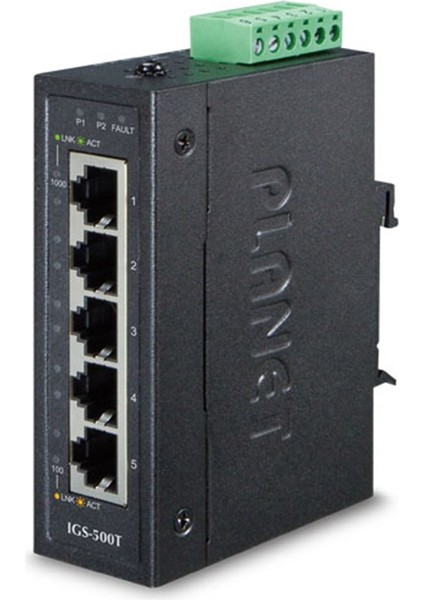 Kompakt Endüstriyel Switch (Compact Industrial 5-Port 10/100/1000T Gigabit Ethernet Switch ) 5-Port 10/100/1000T -40~75 Derece C