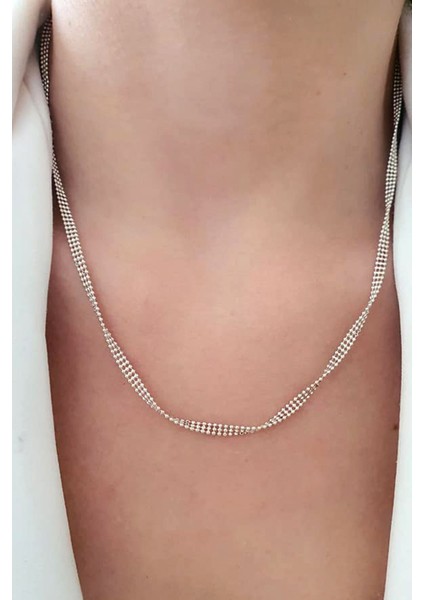 gümüş italyan tasarımı zincir kolye 50cm