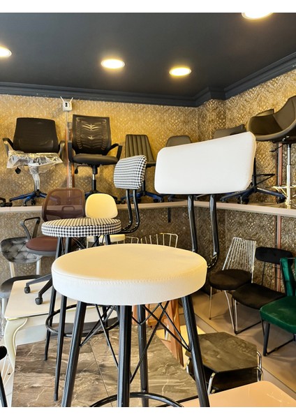 Yeni Tasarım Mila Bar Sandalyesi 65 cm Beyaz,deri.90 cm ile 99 Cme Kadar Olan Ada&masalara Uyumlu fırsatları